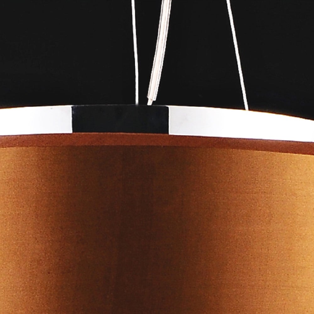 Modern 3-Light Ceiling Hanging Light Pendant Light Fabric Shape in Brown Colour window image