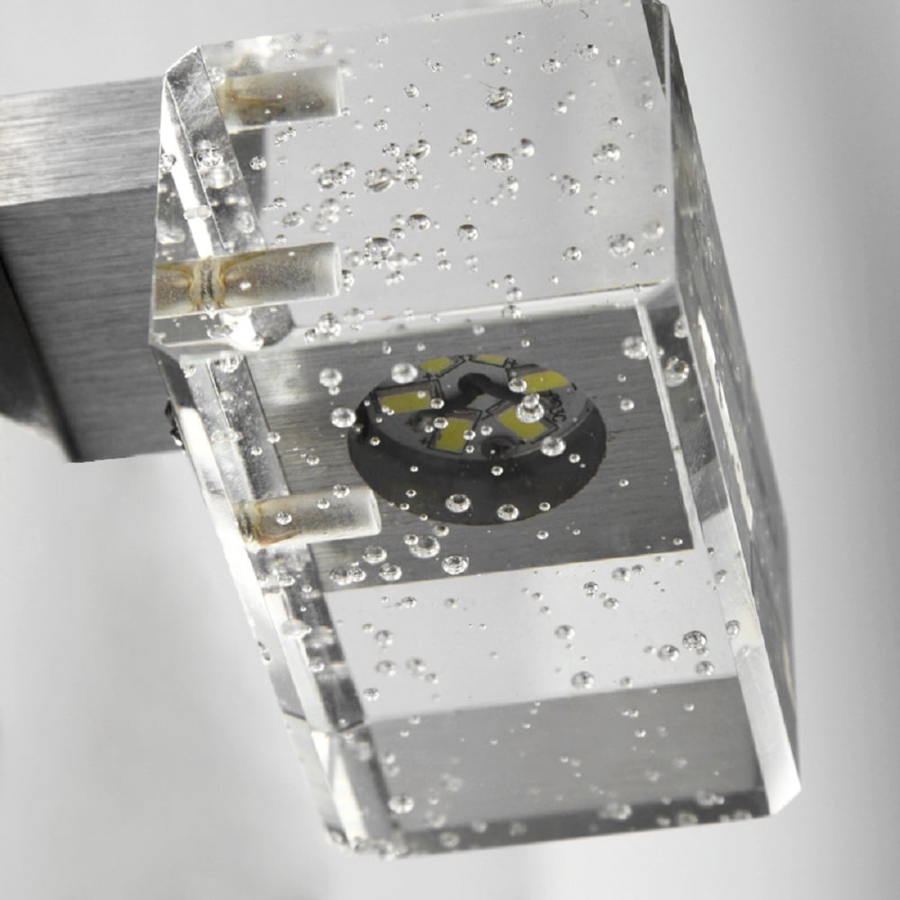 Modern LED Bubble Crystal Clear Block Bath Vanity Light 3-Light Indoor Wall Light window image