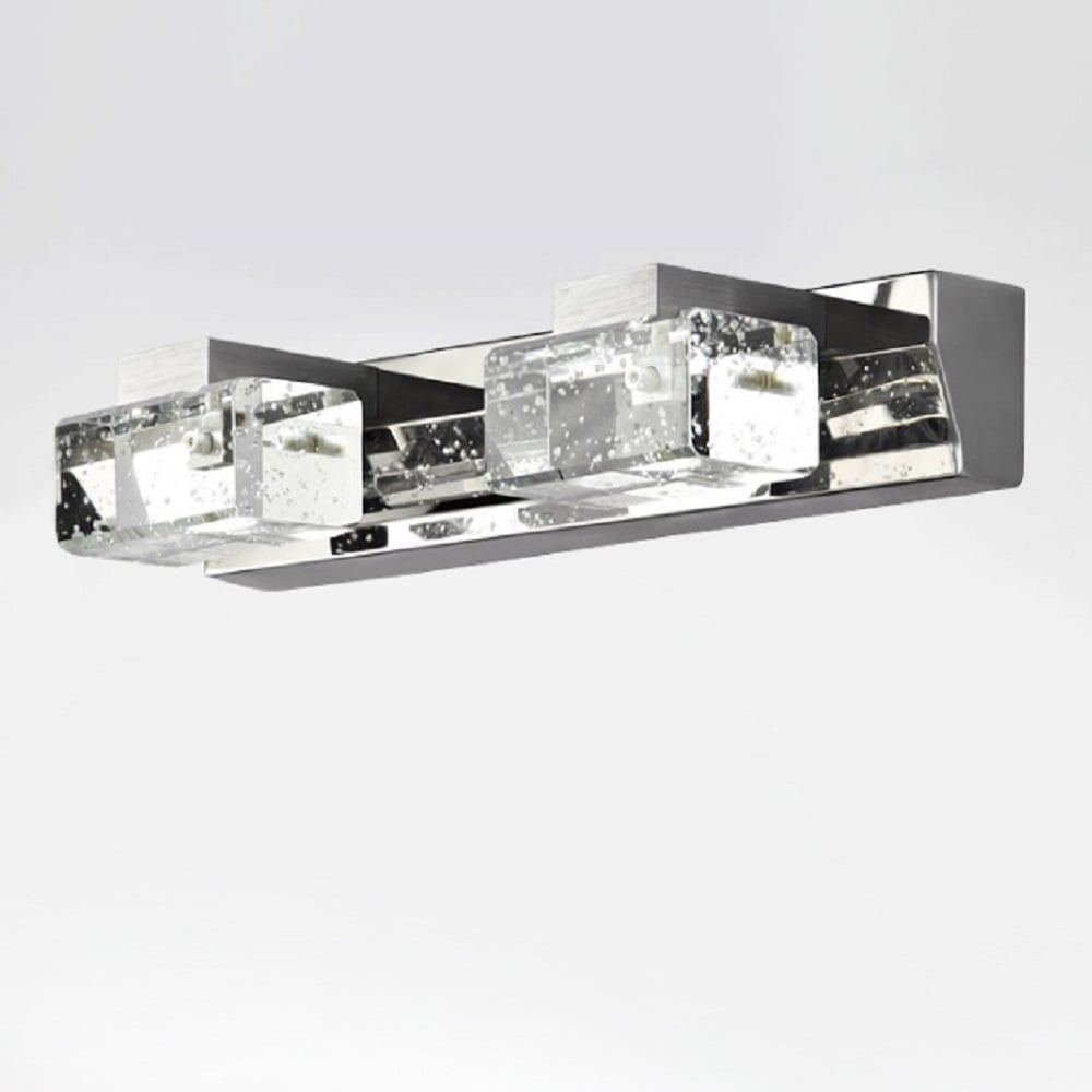 Modern LED Bubble Crystal Clear Block Bath Vanity Light 3-Light Indoor Wall Light window image