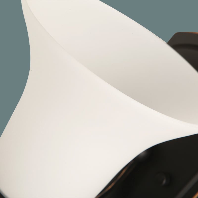 Modern 1-Light Cone Indoor Wall Sconce Metal Glass Shade in White Colour window image