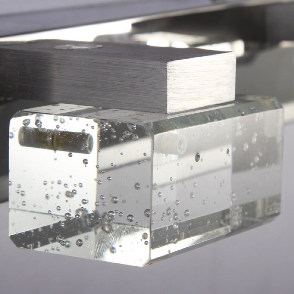 Modern LED Bubble Crystal Clear Block Bath Vanity Light 3-Light Indoor Wall Light window image