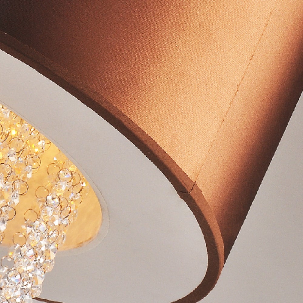 Modern 3-Light Ceiling Hanging Light Pendant Light Fabric Shape in Brown Colour window image