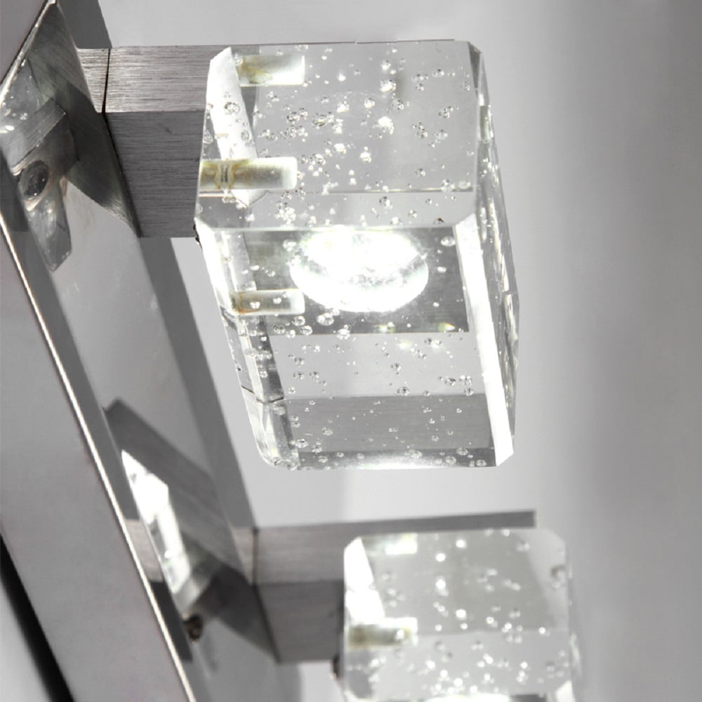 Modern LED Bubble Crystal Clear Block Bath Vanity Light 3-Light Indoor Wall Light window image