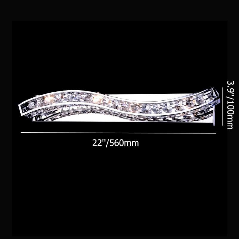 4-Light Curve Design Vanity Wall Light for Bathroom Wall Sconce in Chrome Finish window image