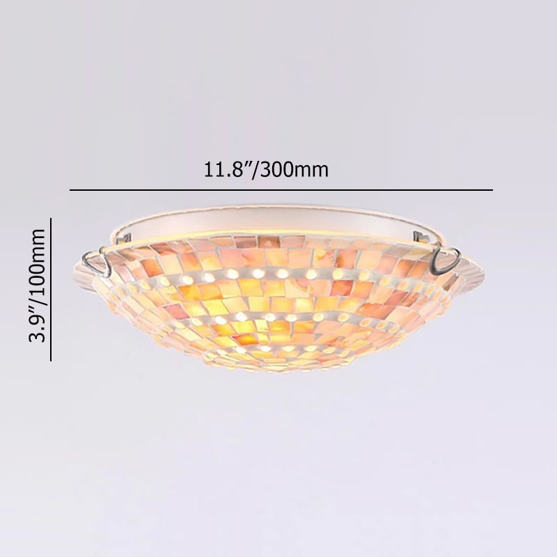 Coastal 2-Light Dome Ceiling Light Metal Shell weights dimensions image