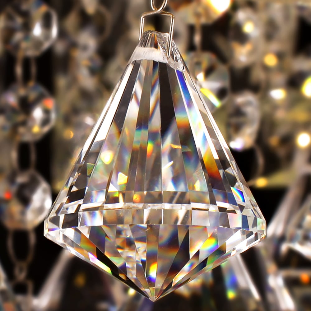 600mm Modern Crystal LED 12-Light Round Flush Mount Raindrop Chandelier in Chrome window image