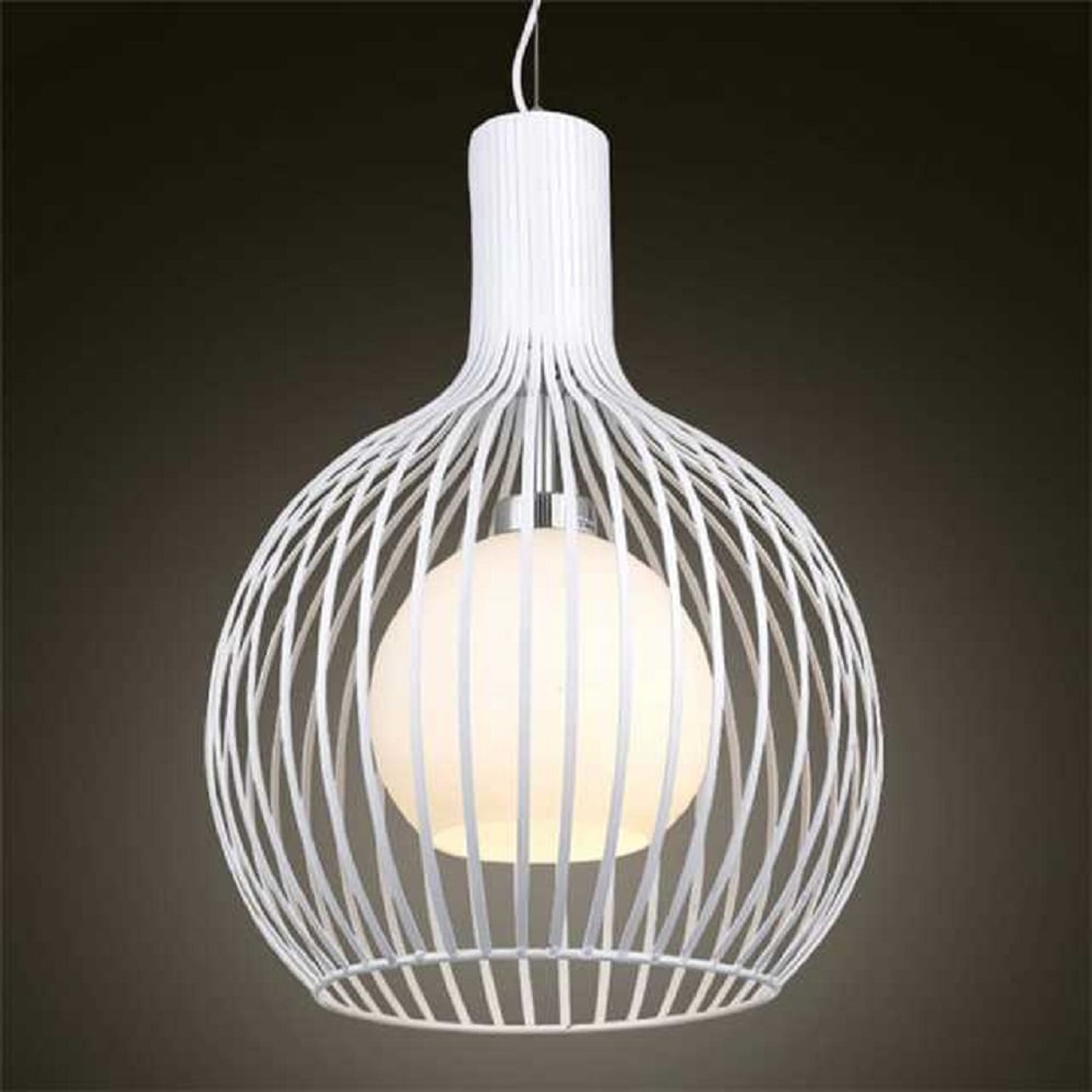 Plafonnier moderne à 1 ampoule avec abat-jour en verre blanc, design creux, globe image de fenêtre