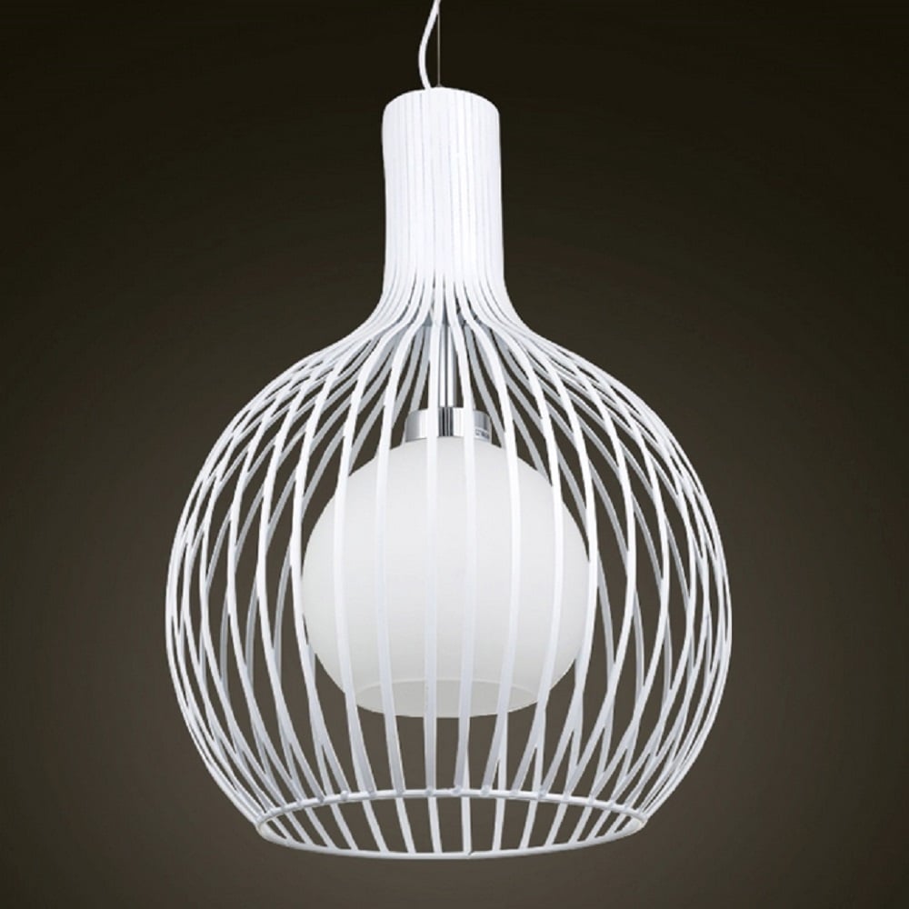 Plafonnier moderne à 1 ampoule avec abat-jour en verre blanc, design creux, globe image de fenêtre