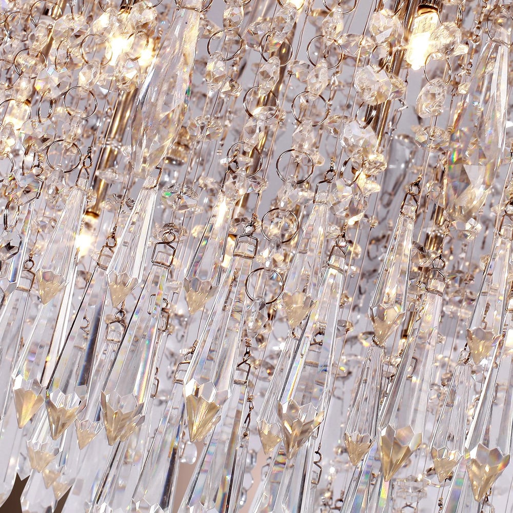 Glam Ceiling Light Chrome Metal Clear Crystal window image