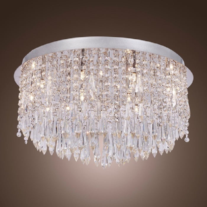 Glam Ceiling Light Chrome Metal Clear Crystal window image