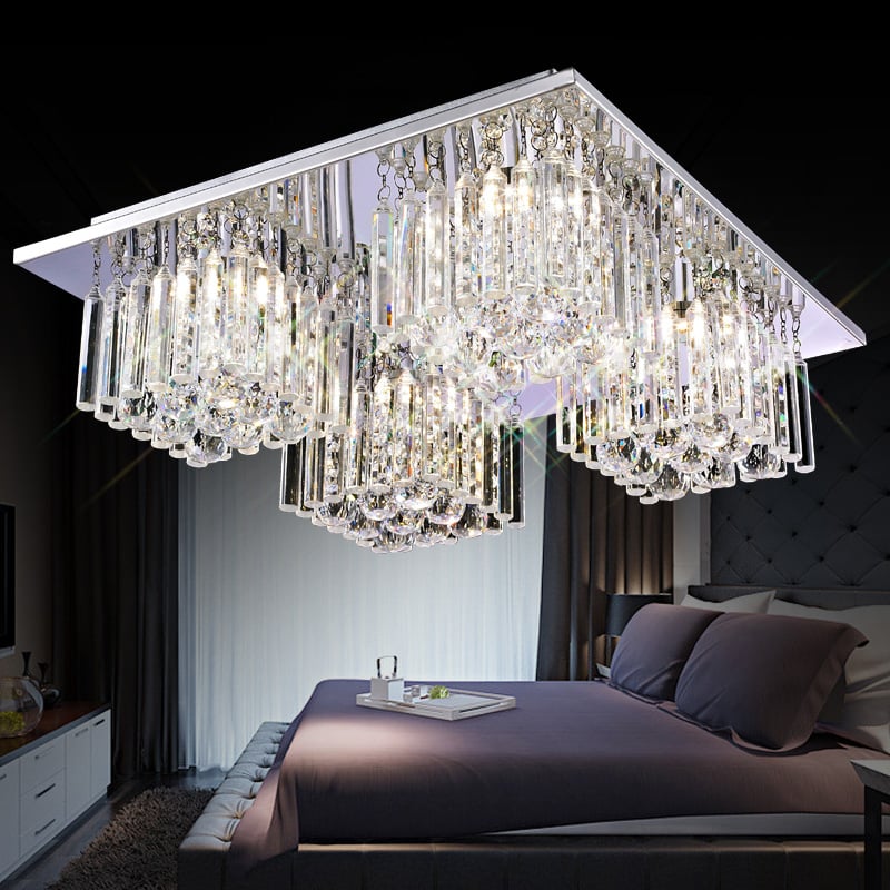 Glam Ceiling Light Metal Chrome Clear Crystal window image