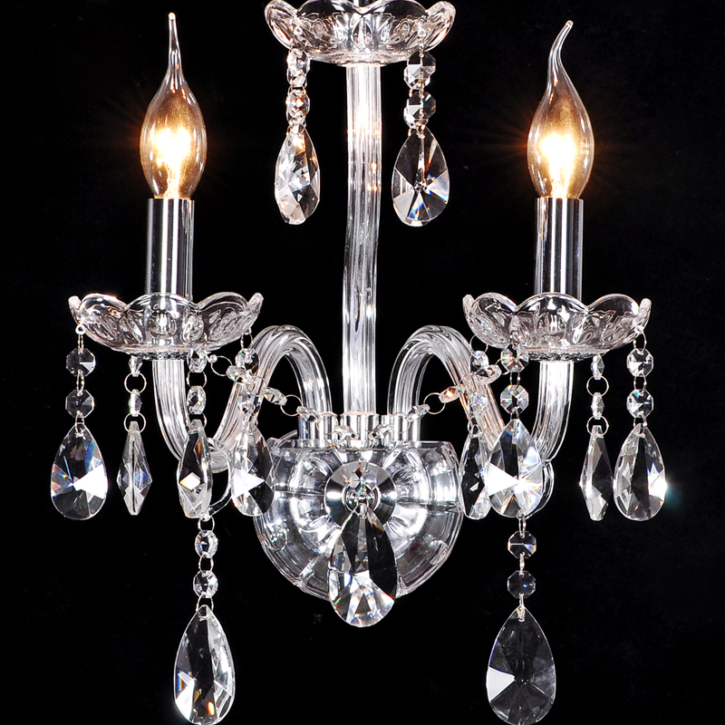 Glam Glass Metal Crystal Wall Light in Clear window image