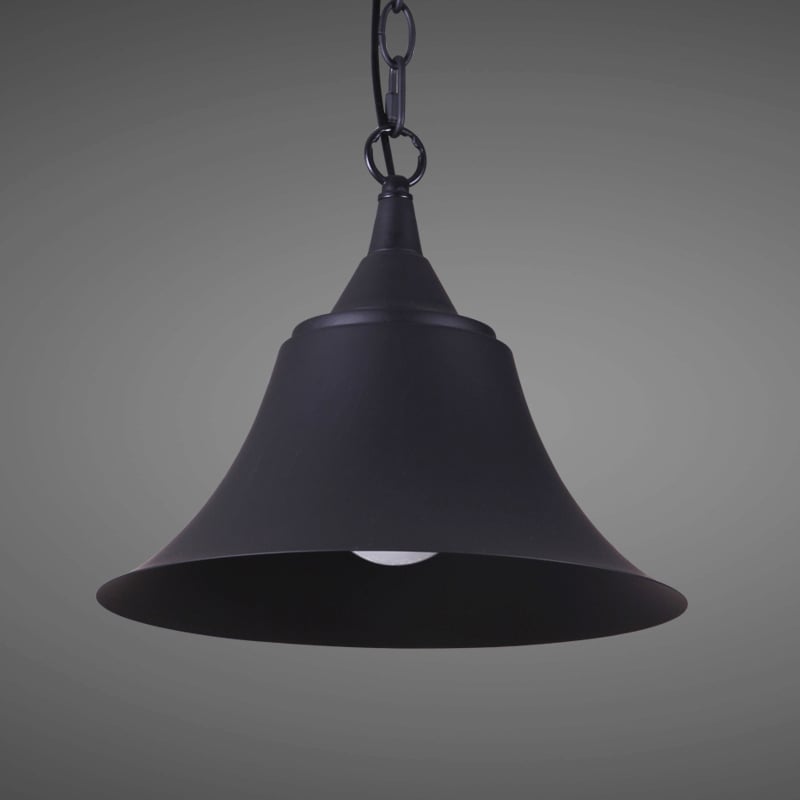 Lampe suspendue industrielle E27 à tête unique en noir pour restaurant, bar, café, salle à manger image de fenêtre