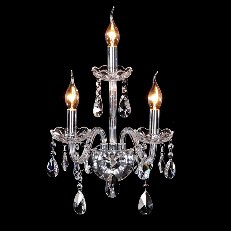 Glam Glass Metal Crystal Wall Light in Clear window image