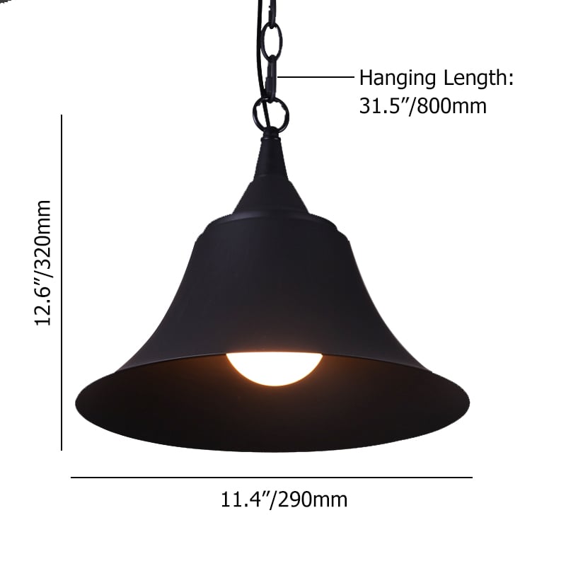 Lampe suspendue industrielle E27 à tête unique en noir pour restaurant, bar, café, salle à manger Poids, dimensions, image