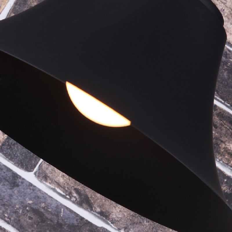 Lampe suspendue industrielle E27 à tête unique en noir pour restaurant, bar, café, salle à manger image de fenêtre