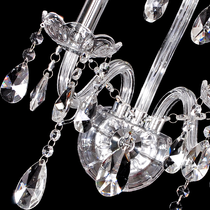 Glam Glass Metal Crystal Wall Light in Clear window image