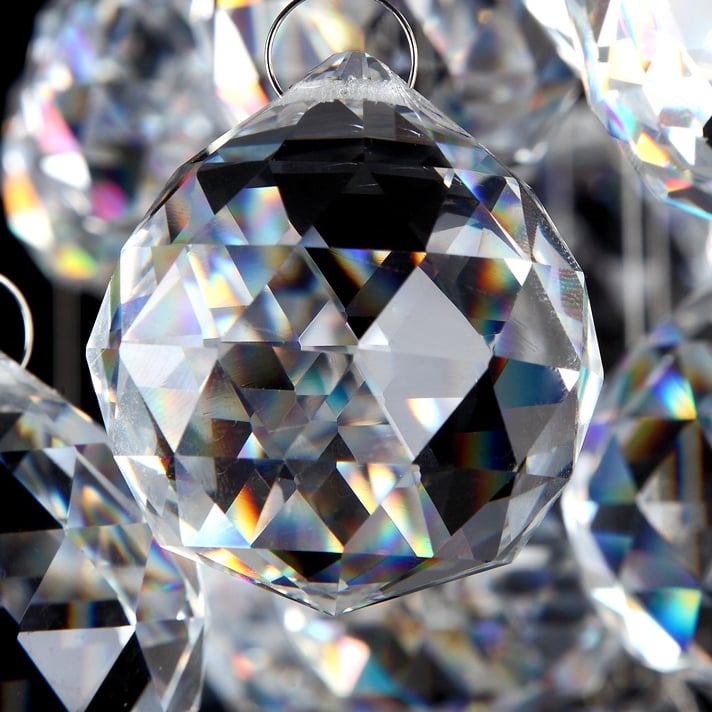 Glam Glass Metal Crystal Wall Light in Clear window image