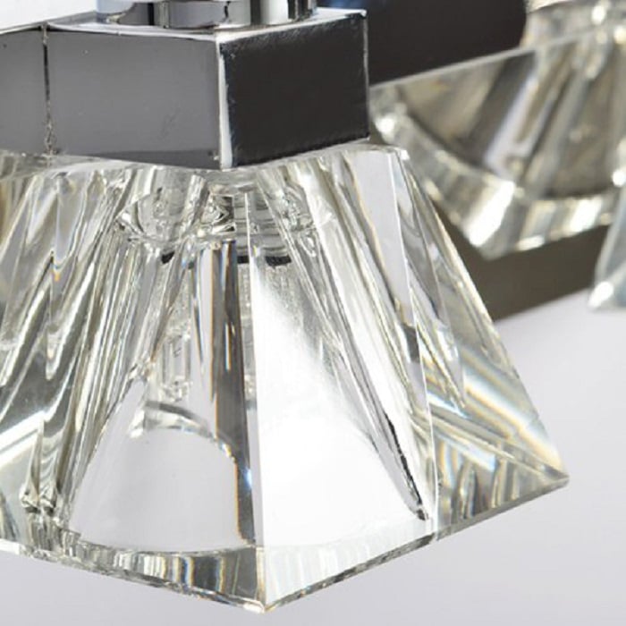 Glam Clear Crystal Chrome Metal LED Bathroom light window image