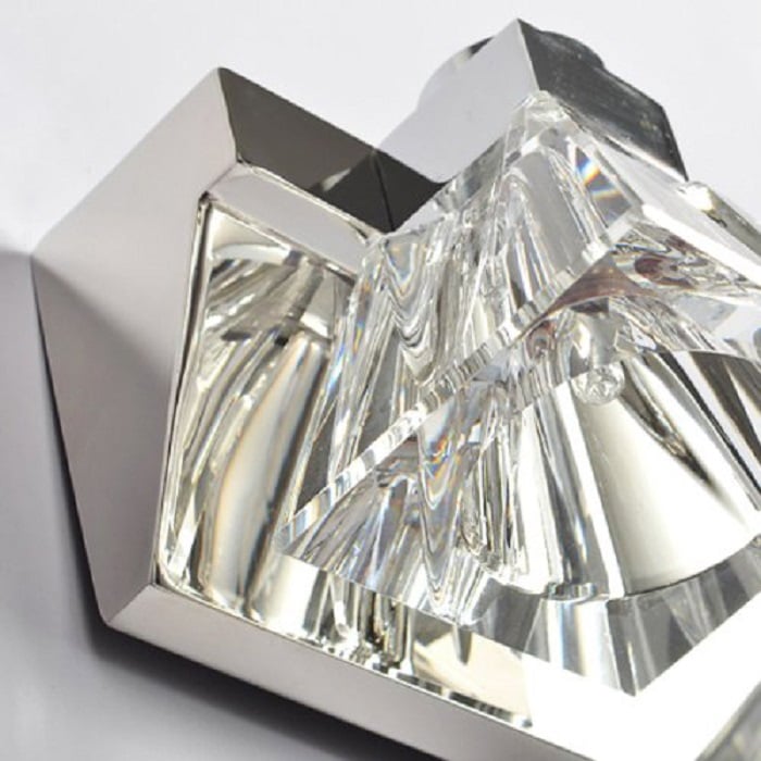 Glam Clear Crystal Chrome Metal LED Bathroom light window image