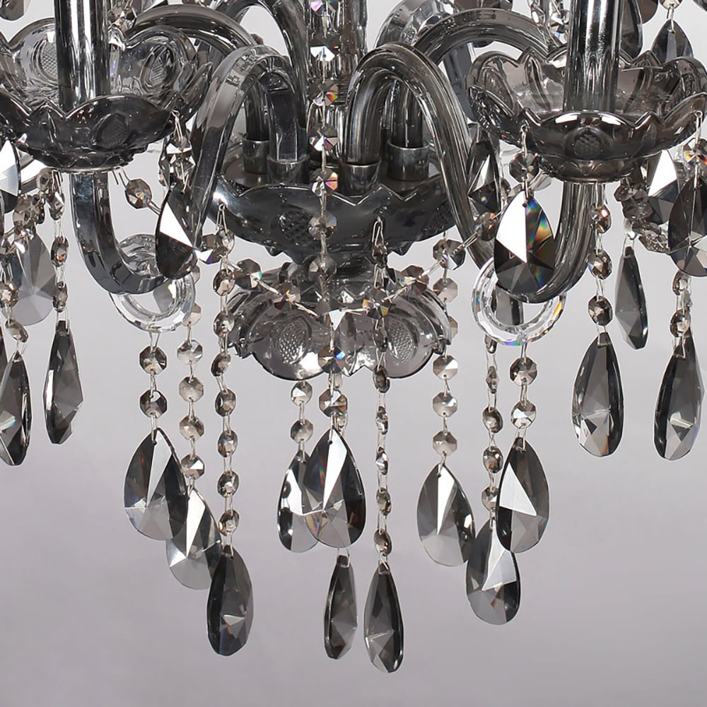 6-Light Crystal & Glass Chandeliers Ceiling Lighting Modern and Candle Style in Chrome