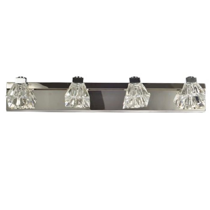 Glam Clear Crystal Chrome Metal LED Bathroom light window image