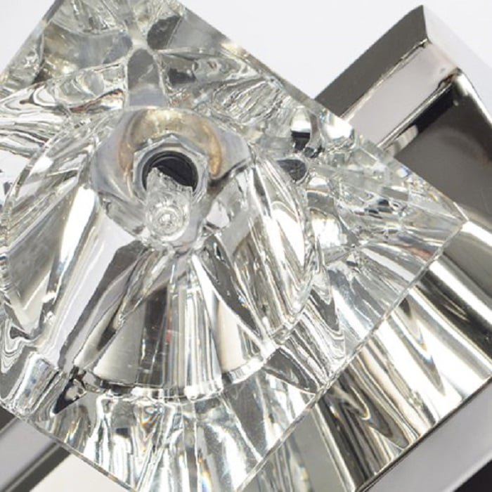 Glam Clear Crystal Chrome Metal LED Bathroom light window image