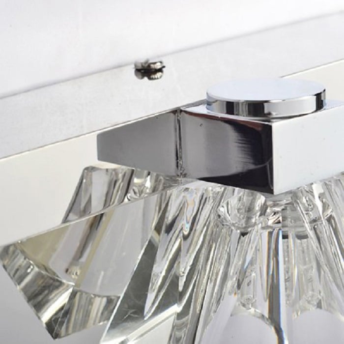 Glam Clear Crystal Chrome Metal LED Bathroom light window image