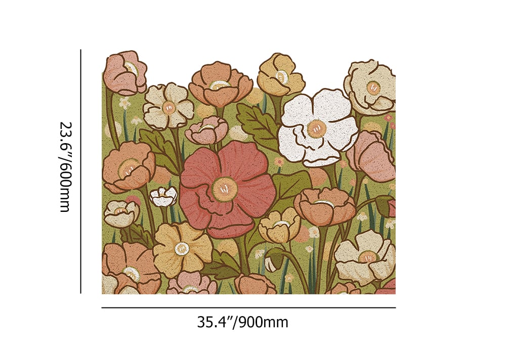 Morden Luxury Multi-Color Flowers Novelty Non-slip Entryway Rug 2' x 3' weights dimensions image