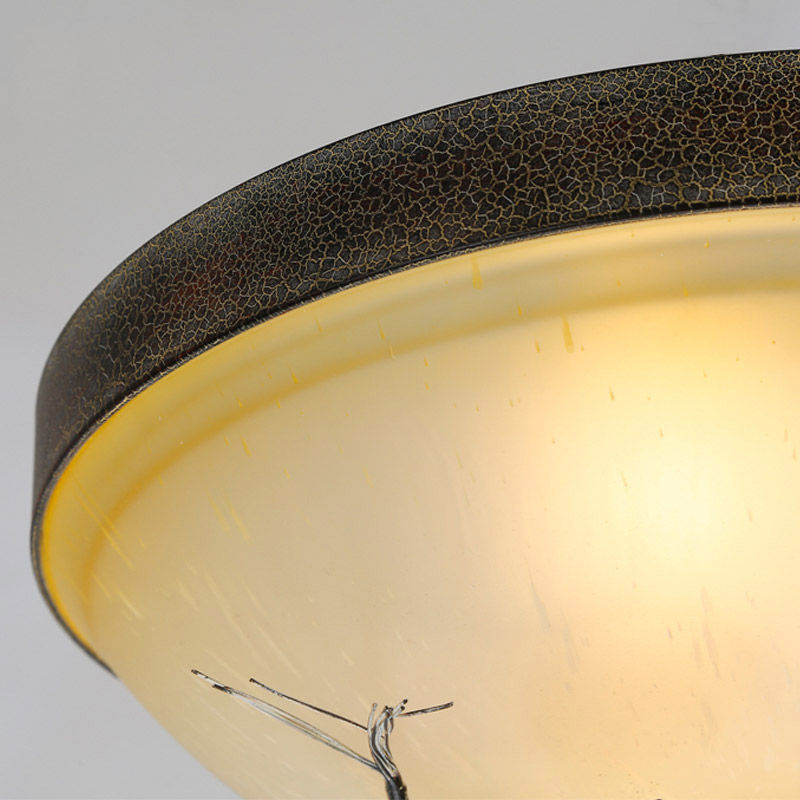 1-Light Resin Metal Glass Ceiling Light in Amber window image