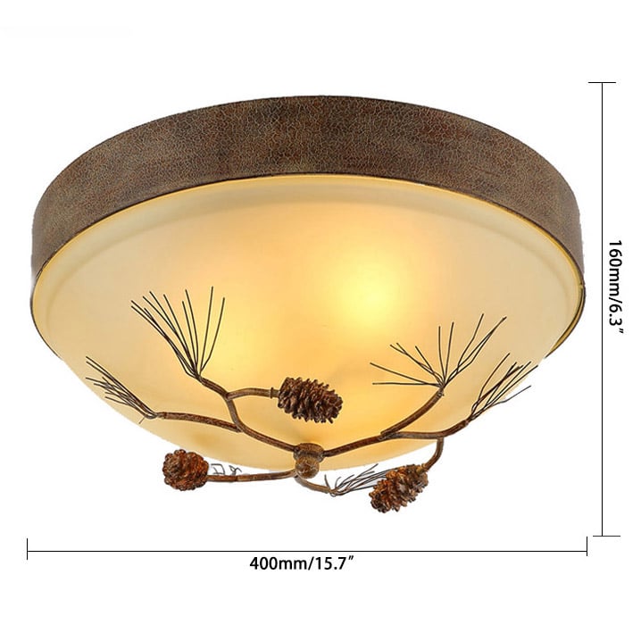 1-Light Resin Metal Glass Ceiling Light in Amber weights dimensions image
