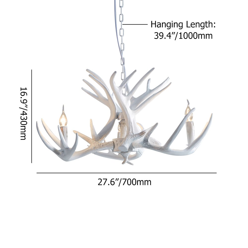 Deer Antler Chandelier 3 Lights, Faux Antler Chandelier Large Antler Chandelier Lighting weights dimensions image