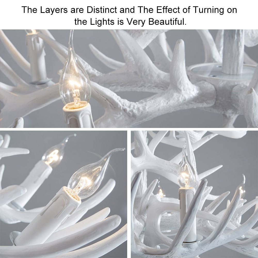 Deer Antler Chandelier 3 Lights, Faux Antler Chandelier Large Antler Chandelier Lighting window image