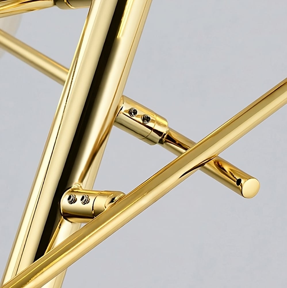 6-Light Sputnik Chandelier Glass Shade Ceiling Light Bulbs Included window image