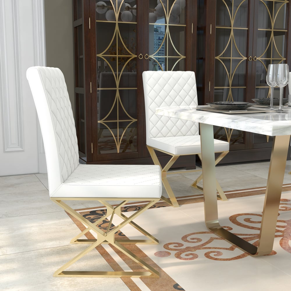 Free Shipping on Dochic Modern White Leather Dining Room Chair ...