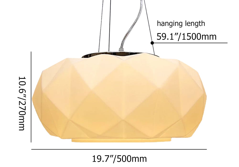 Chrome Plated White Lantern Pendant Light weights dimensions image