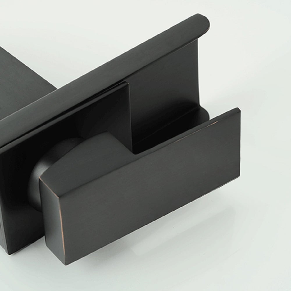 Modern Single Handle One Hole Bathroom Sink Faucet Solid Brass in Antique Black Finish window image