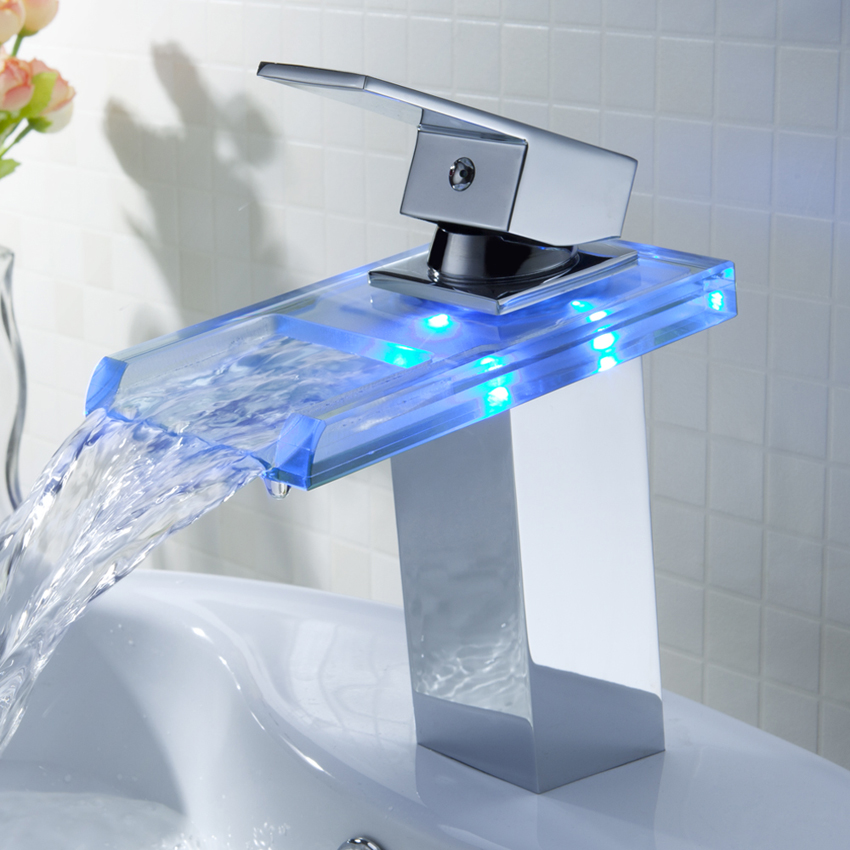 Modern Single Handle One Hole Bathroom Sink Faucet Solid Brass in Chrome Finish window image