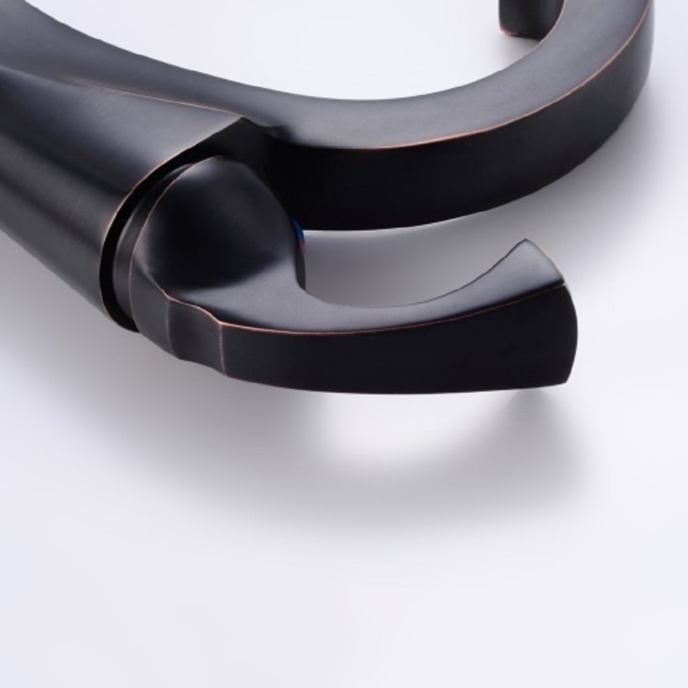 Single Hole Single Handle Solid Brass Bathroom Sink Faucet in  Antique Black Finish window image