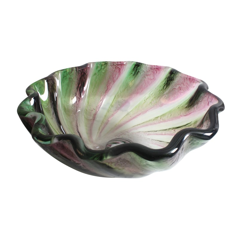 Vessel Multi-Color Shell Shaped Tempered Glass Bowl Bathroom Wash Sink  window image