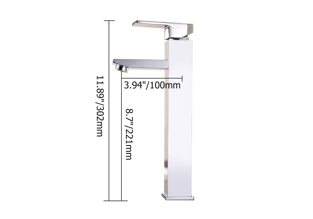 Modern Brass One-Hole Single Handle Bathroom Sink Faucet in Chrome weights dimensions image