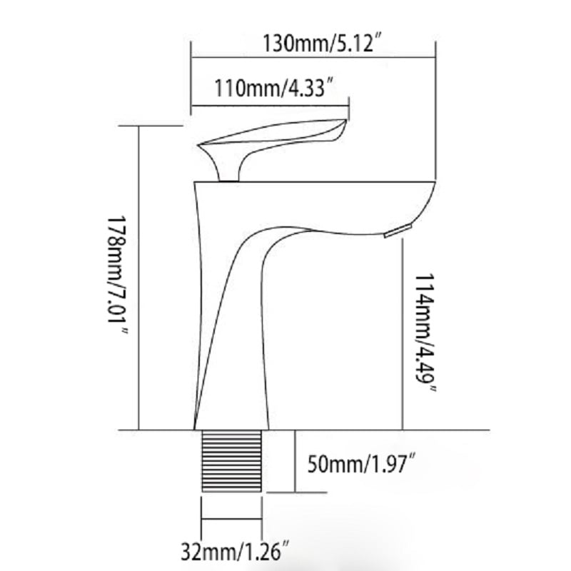 Grifo de lavabo de baño de un solo orificio de diseño simple y moderno de latón macizo en negro envejecido pesos dimensiones imagen