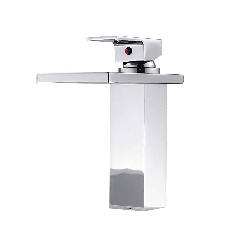Modern Brass One-Hole Single Handle Bathroom Sink Faucet with Chrome window image