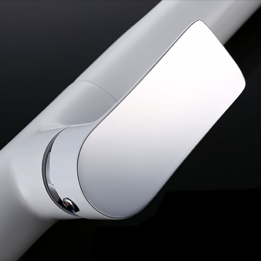 Modern White Brass Kitchen Faucet Single Hole 1-Handle Faucet in Chrome window image