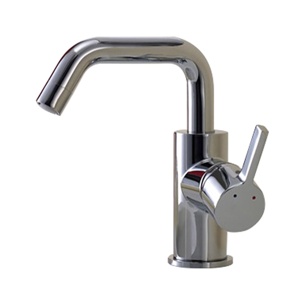 Modern Brass One-Hole Single Handle Bathroom Sink Faucet with Chrome window image