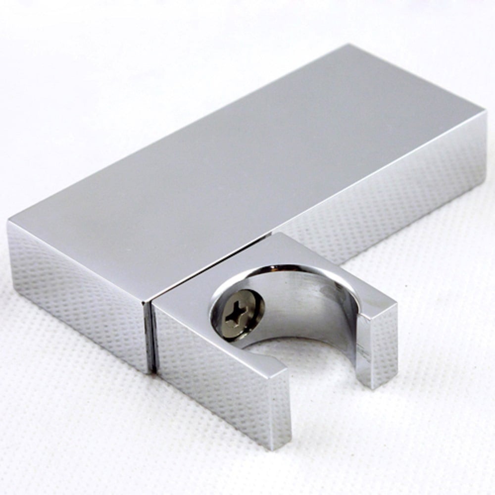 Modern Square Ceiling-Mount Shower Head Wall Mounted Handshower System in Chrome Finish window image