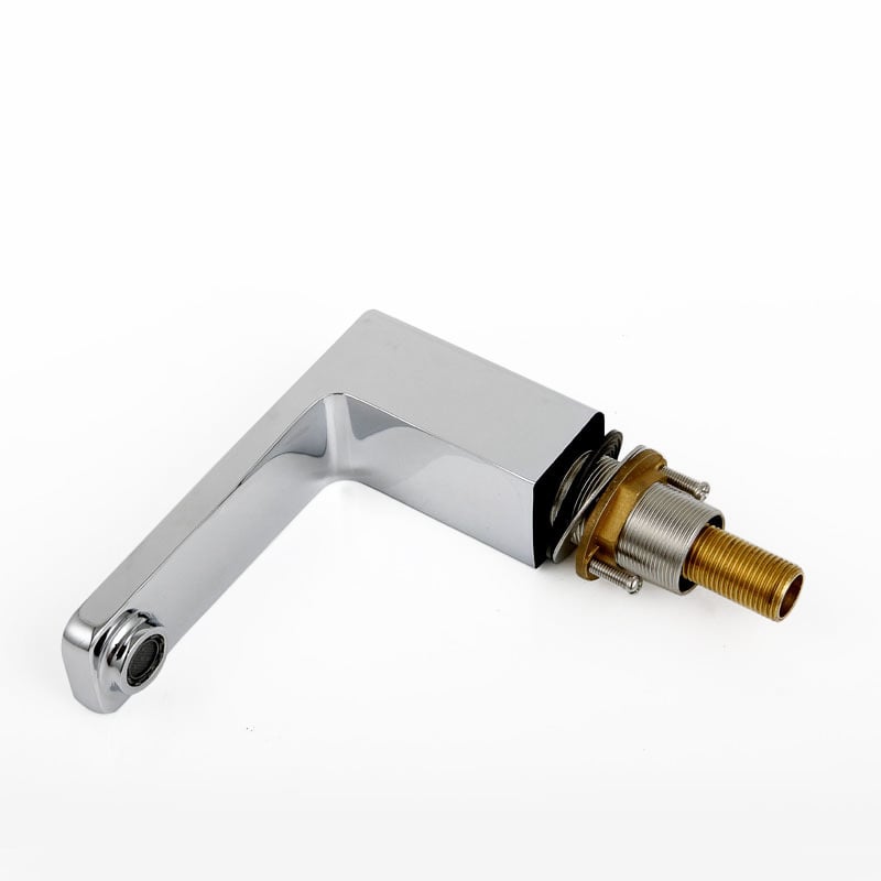 Modern Widespread Brass Double Handle Bathroom Sink Faucet in Chrome window image