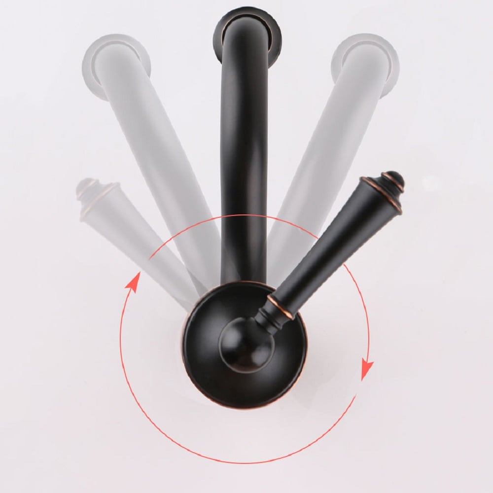 Single Hole Antique Brass Bathroom Sink Faucet Single Handle in Antique Black Finish window image