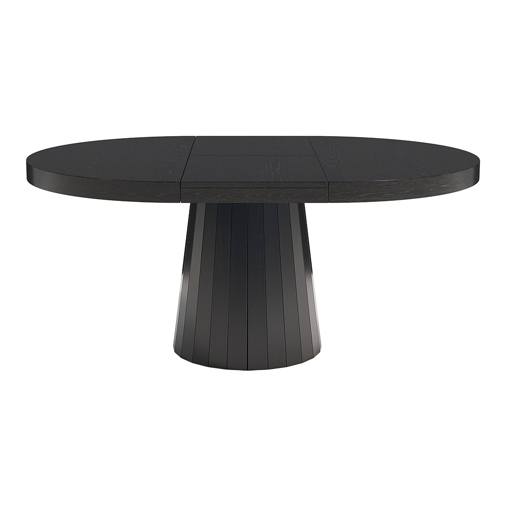 Dining Set 39"-55" Japandi Extendable Dining Table Black with 4 Chairs window image