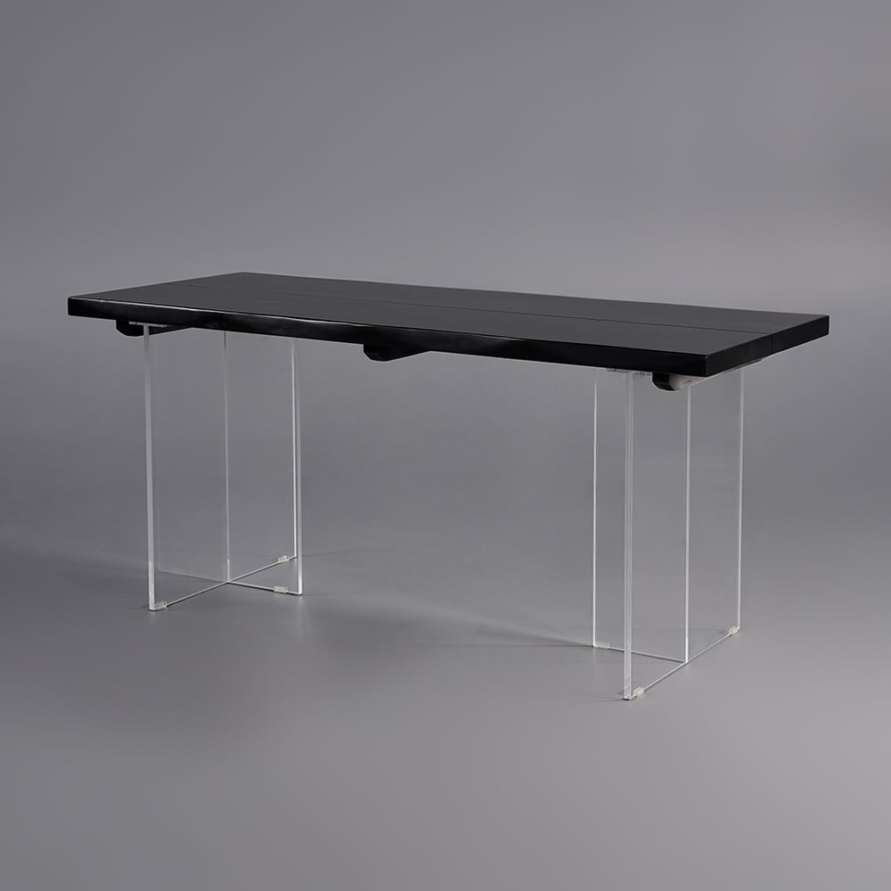 1600mm Table de Salle à Manger Flottante Noir Moderne image de fenêtre